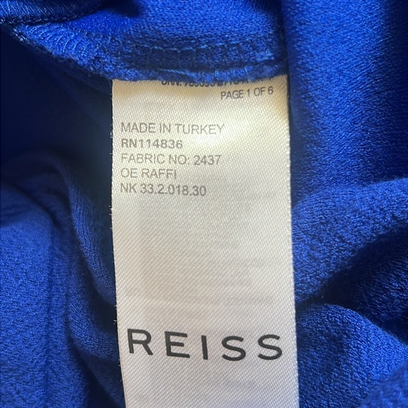 Reiss Raffi Off-the-Shoulder Wide-Leg Jumpsuit Royal Blue Size 8 - Picture 13 of 14